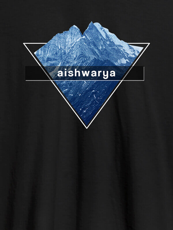 Custom Himalaya Mountain Personalised Womens Printed T Shirt Black Color