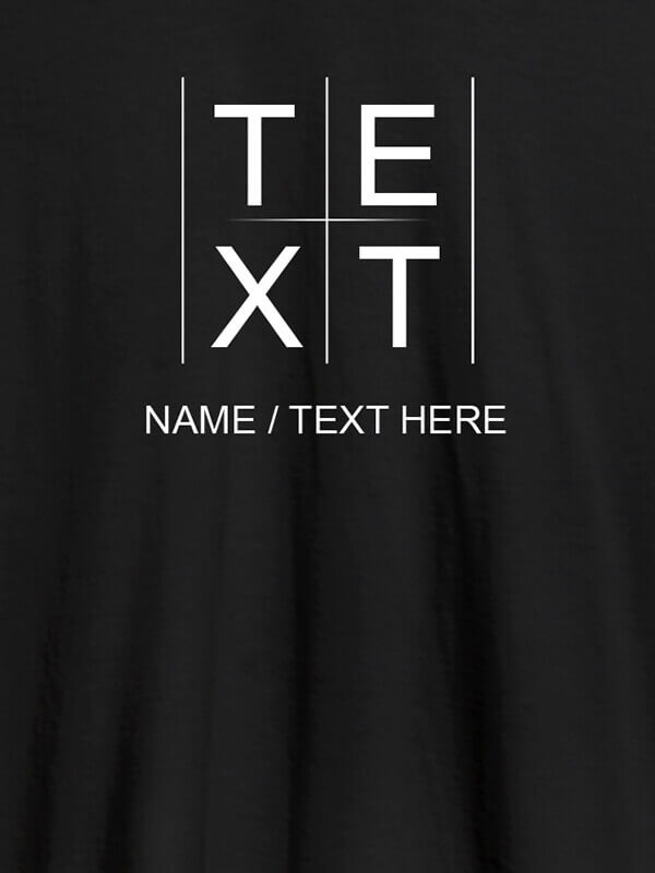 Custom Write Your Name and Text On Black Color T-shirts For Women with Name, Text and Photo