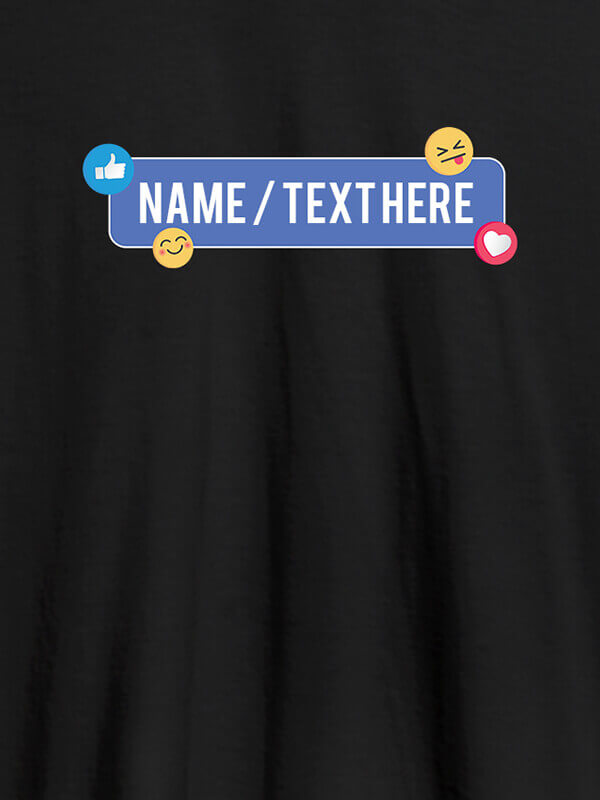 Custom Your Name with Emojis On Black Color Customized Womens T-Shirt