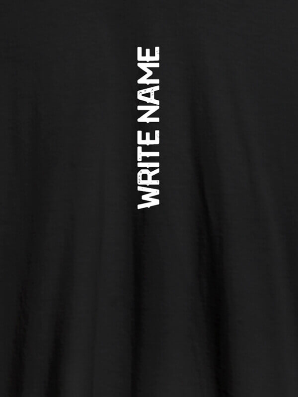 Custom Vertical Name On Black Color Personalized T-Shirt for Women