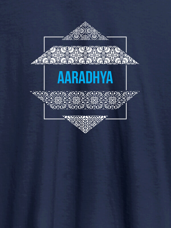 Custom Personalised Womens Tee Shirt Traditional Design Navy Blue Color