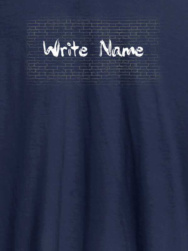 Custom Graffiti Brick Wall T Shirt With Name Womens Fashion Wear Navy Blue Color