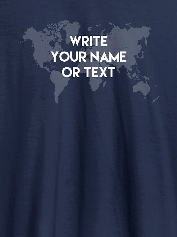 Custom Wite Your Name On Navy Blue Color Customized Tshirt for Women