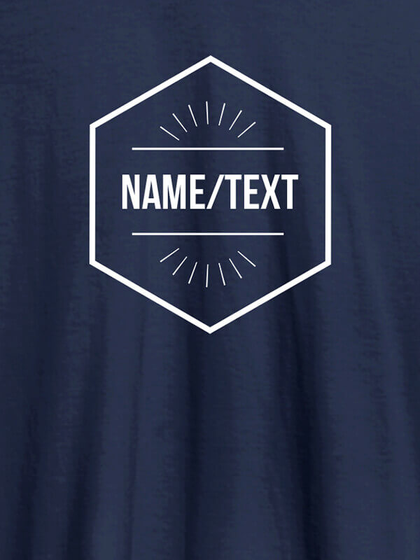 Custom Simple Design with Name On Navy Blue Color Personalized Women Tees