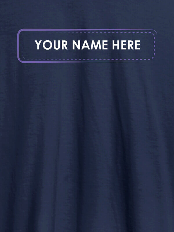 Custom Your Name or Text On Navy Blue Color Personalized T-Shirt for Women