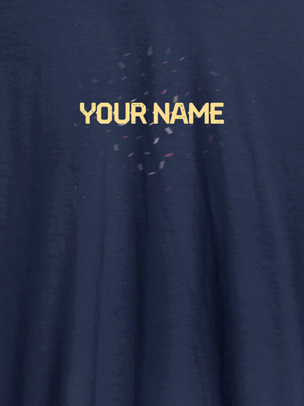 Custom Blast Design with Your Name On Navy Blue Color Customized Womens T-Shirt