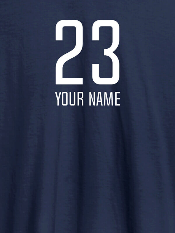 Custom Number and Name On Navy Blue Color Personalized T-Shirt for Women