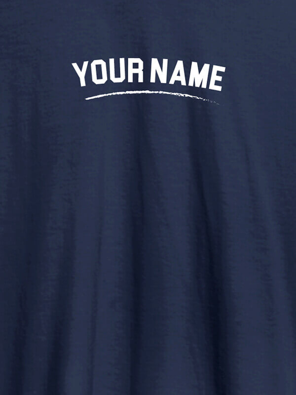 Custom Signature Theme with Your Name On Navy Blue Color Customized Women Tees