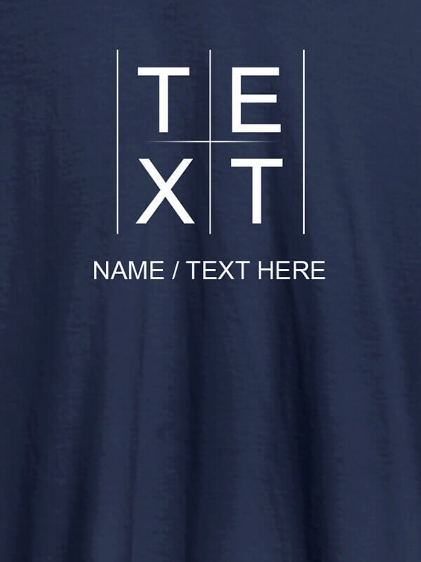Custom Write Your Name and Text On Navy Blue Color T-shirts For Women with Name, Text and Photo