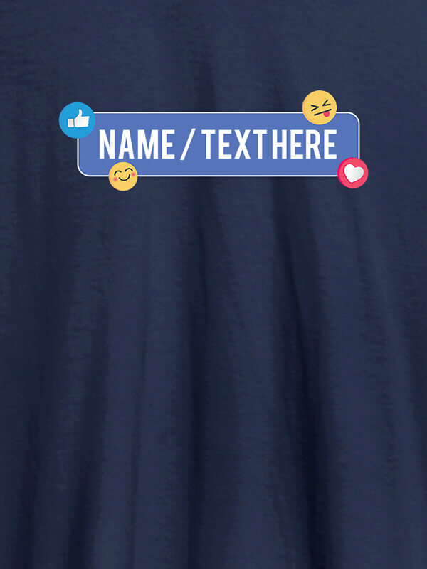 Custom Your Name with Emojis On Navy Blue Color Customized Womens T-Shirt