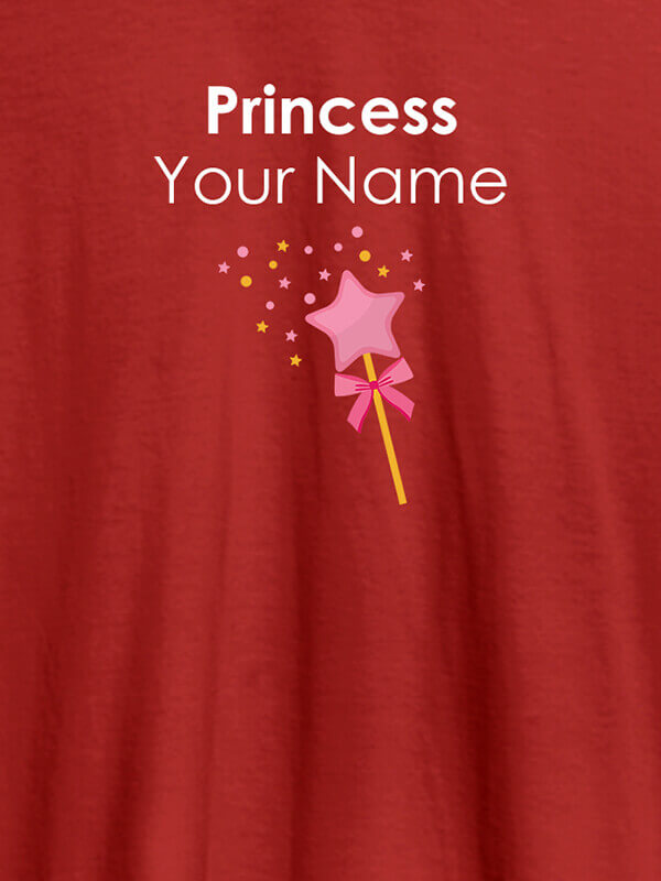 Custom Princess Your Name Personalised Girl T Shirt Red Color