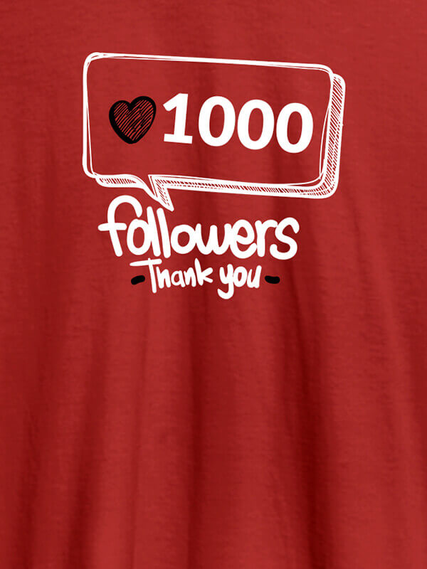 Custom Followers Thank Personalised Printed Womens T Shirt Red Color