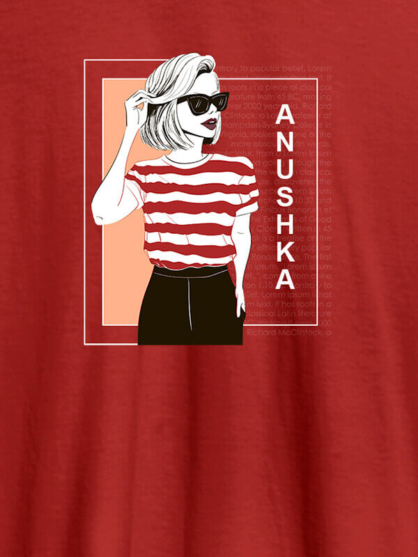 Custom Personalised Womens T Shirt Latest Fashion Trends With Name Red Color