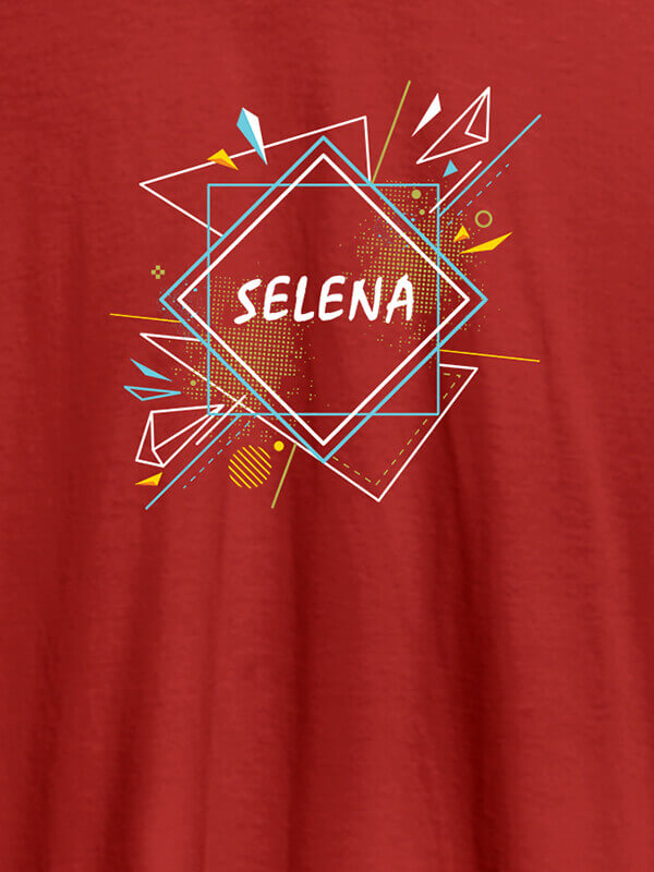 Custom Personalised Womens Tshirt With Unique Art Red Color