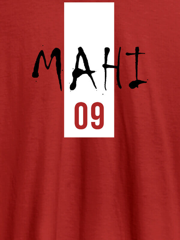 Custom Personalised Women T Shirt With Name Number 09 Printed Red Color