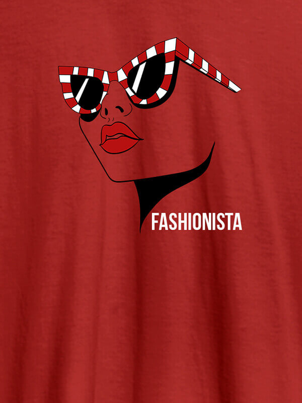 Custom Fashionista Womens T Shirt Trendy Unique Design Red Color