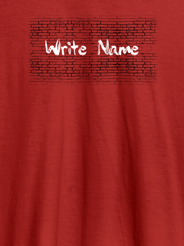 Custom Graffiti Brick Wall T Shirt With Name Womens Fashion Wear Red Color