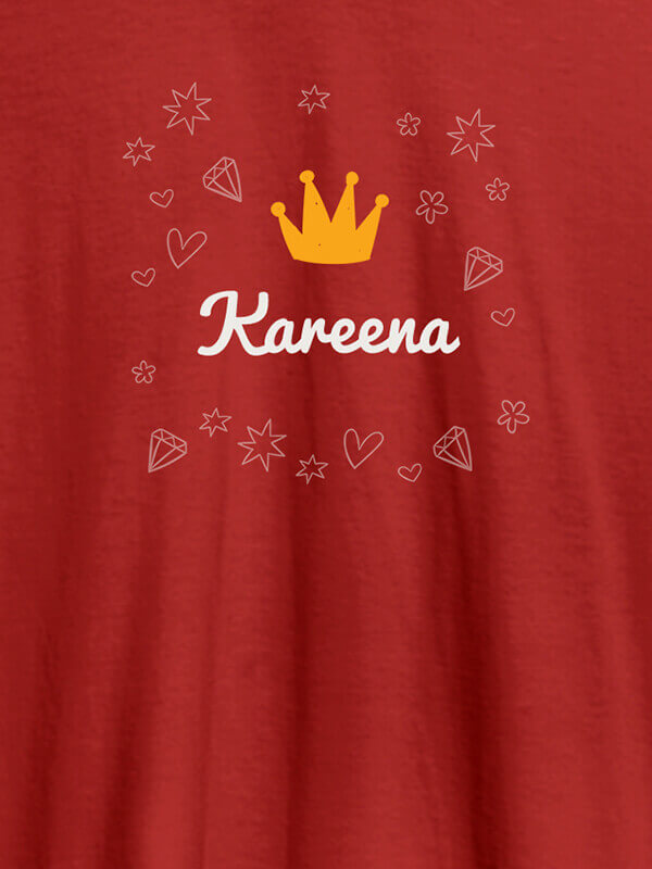 Custom Crown Design with Your Name On Red Color Customized Tshirt for Women