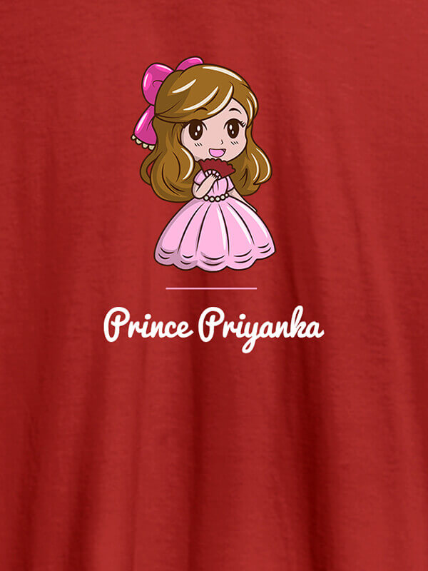 Custom Cute Princess with Your Name On Red Color Personalized Women Tees