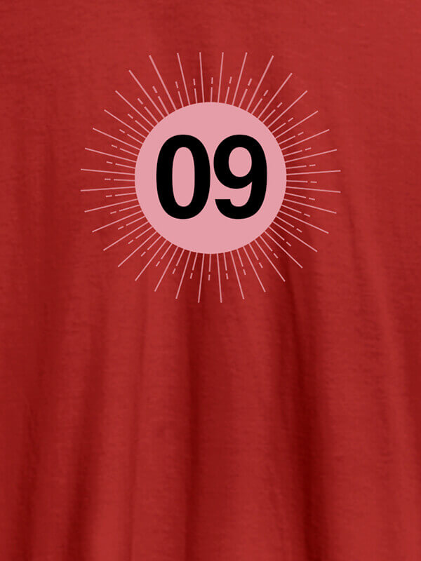 Custom Your Lucky Number with Design On Red Color Women T Shirts with Name, Text, and Photo