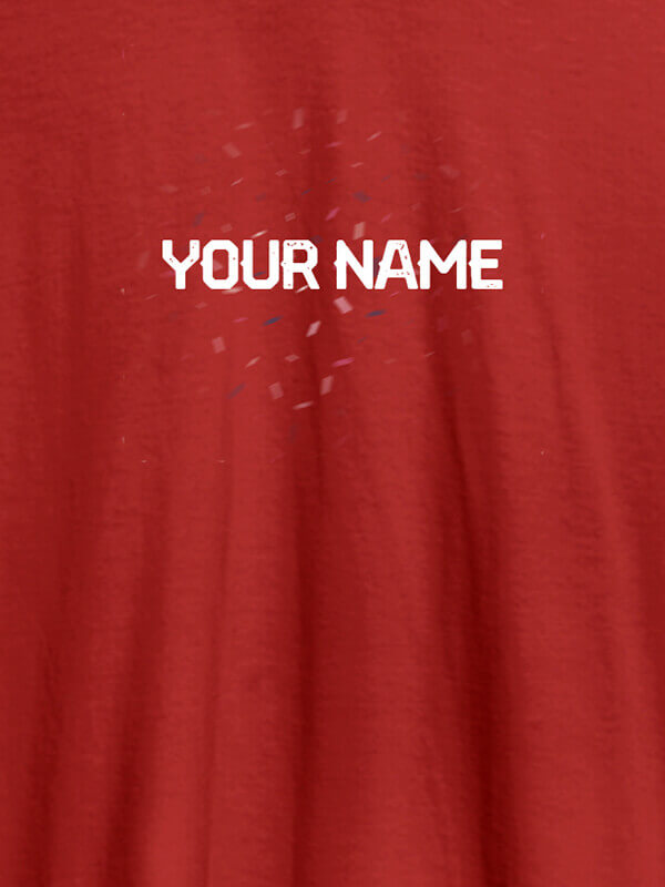 Custom Blast Design with Your Name On Red Color Customized Womens T-Shirt