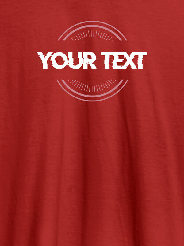 Custom Stamp Theme with Your Name On Red Color Women T Shirts with Name, Text, and Photo