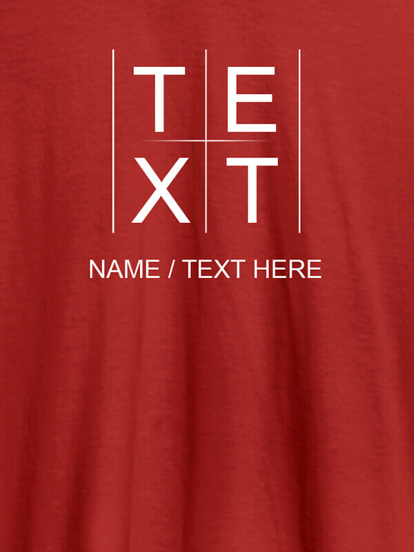Custom Write Your Name and Text On Red Color T-shirts For Women with Name, Text and Photo