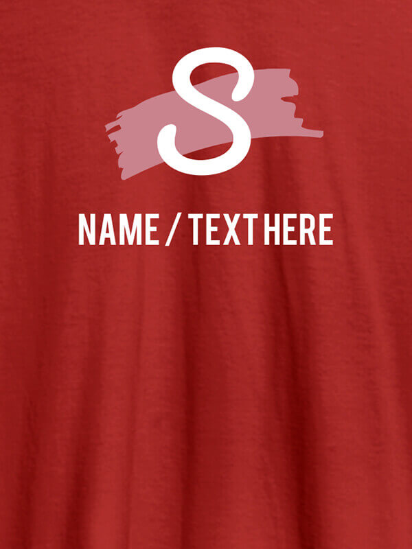 Custom Paint Brush Theme with Initial and Name On Red Color Customized Women Tees