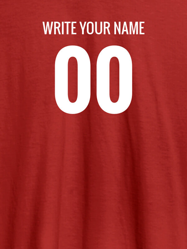 Custom Name and Number On Red Color Women T Shirts with Name, Text, and Photo