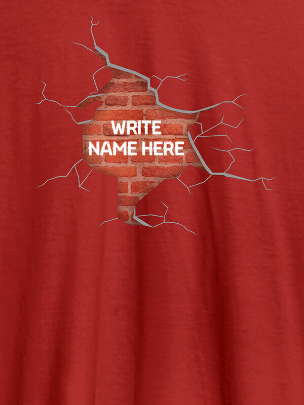 Custom Brick Theme with Your Name On Red Color Personalized Women Tshirt