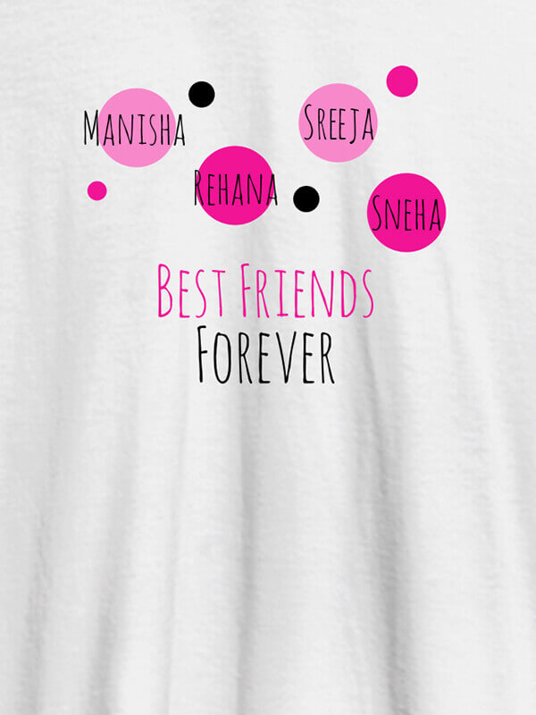 Custom Best Friends Forever Personalised Womens T Shirt White Color