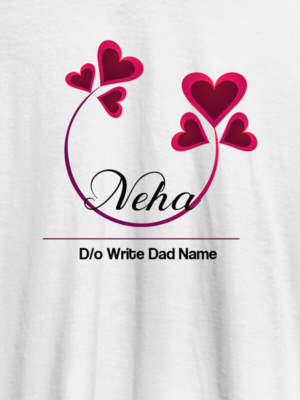 Custom Personalised Womens T Shirt With Your Dad Name White Color