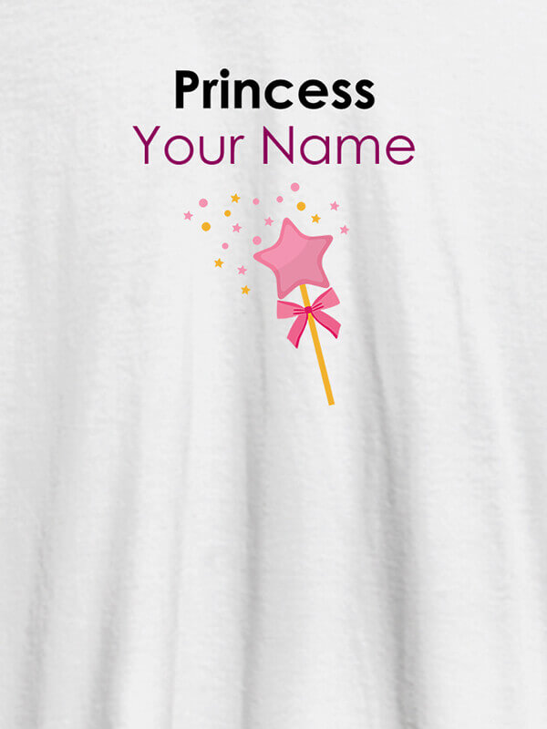 Custom Princess Your Name Personalised Girl T Shirt White Color