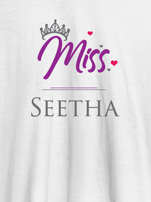 Custom Miss with Your Name On White Color Customized Women Tees