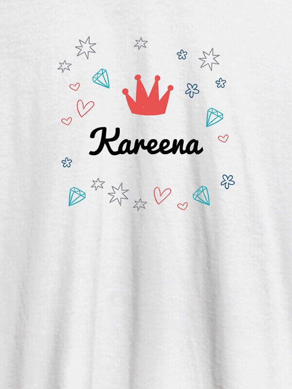 Custom Crown Design with Your Name On White Color Customized Tshirt for Women