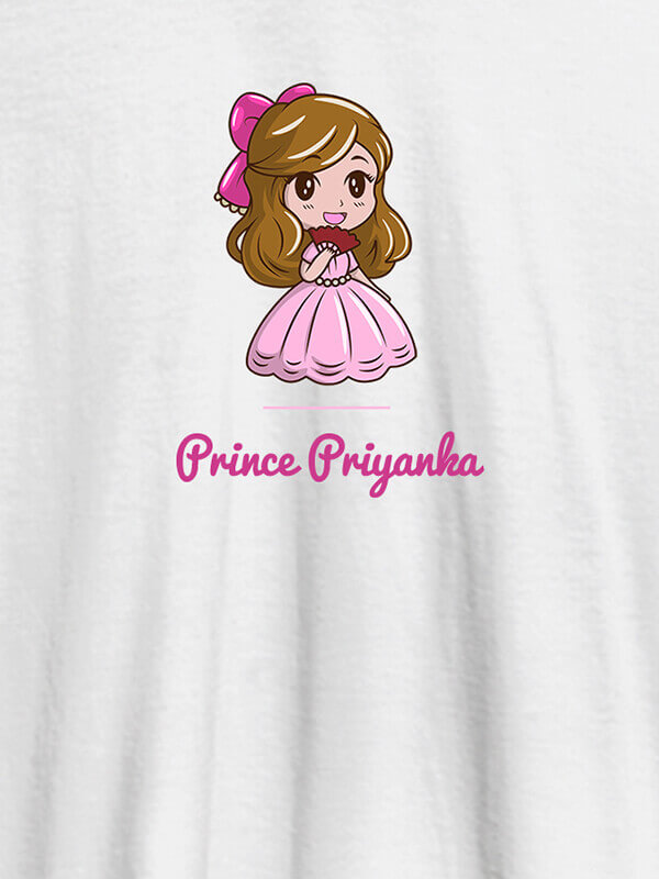 Custom Cute Princess with Your Name On White Color Personalized Women Tees