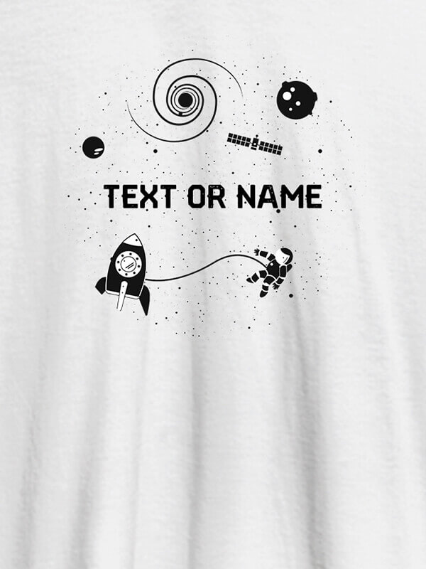 Custom Women Astronaut with Your Name On White Color T-shirts For Women with Name, Text and Photo