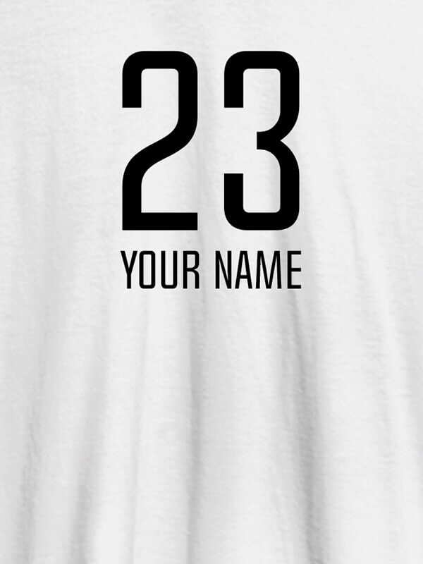 Custom Number and Name On White Color Personalized T-Shirt for Women