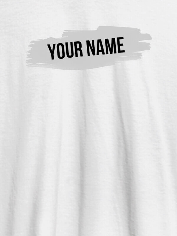 Custom Brush Stroke with Name On White Color Personalized Women Tshirt