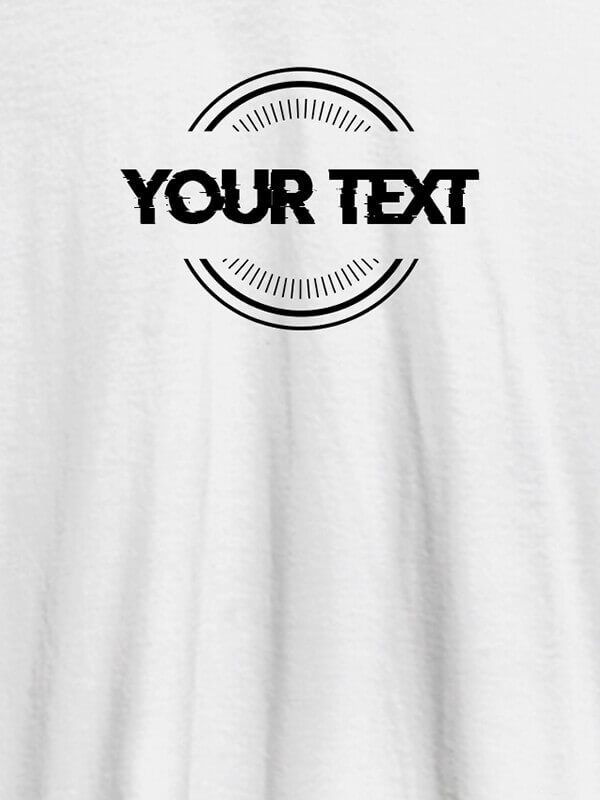 Custom Stamp Theme with Your Name On White Color Women T Shirts with Name, Text, and Photo