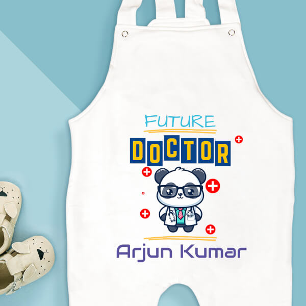 Custom The Future Doctor Cute Baby Panda Future Heros Dungaree Design