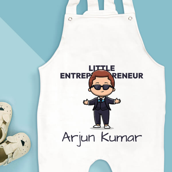 Custom The Little Entrepreneur with Sunglasses Future Heros Dungaree Design