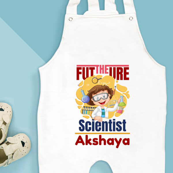 Custom The Future Scientist with Cute Kid Cartoon Future Heros Dungaree Design