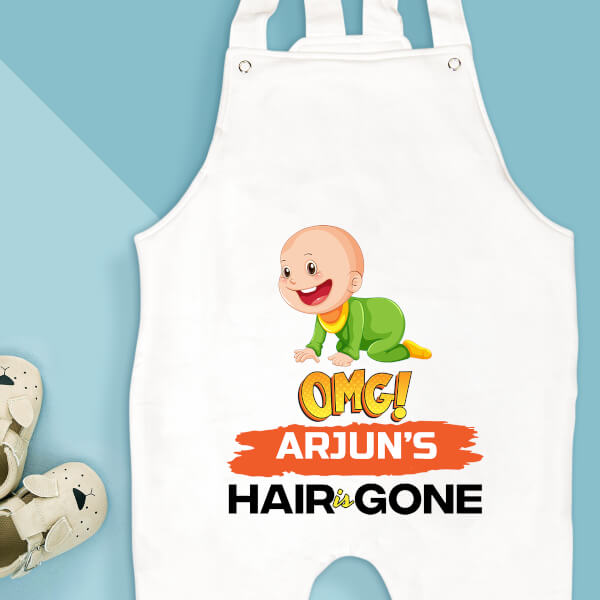 Custom OMG Hair is Gone Milestone Collection Dungaree Design