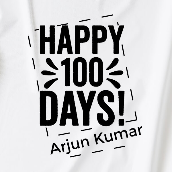 Custom Happy 100 Days Milestone Collection Dungaree Design