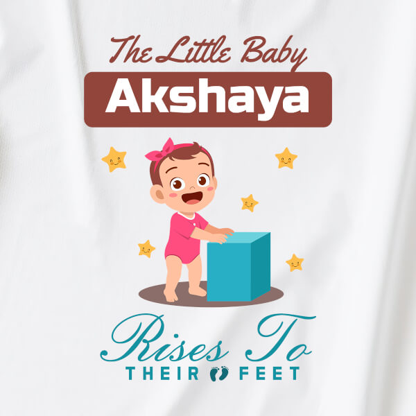 Custom The Little Baby Rises To Their Feet Milestone Collection Dungaree Design