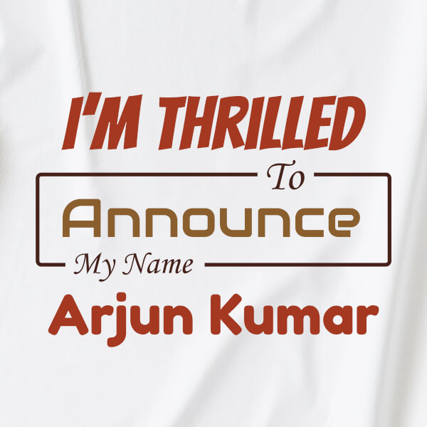 Custom I Am Thrilled to Announce My Name Milestone Collection Dungaree Design