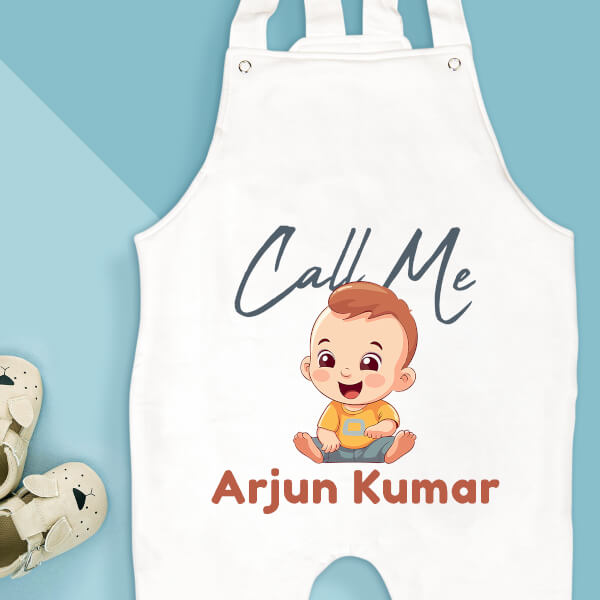 Custom Call Me With My Name Milestone Collection Dungaree Design