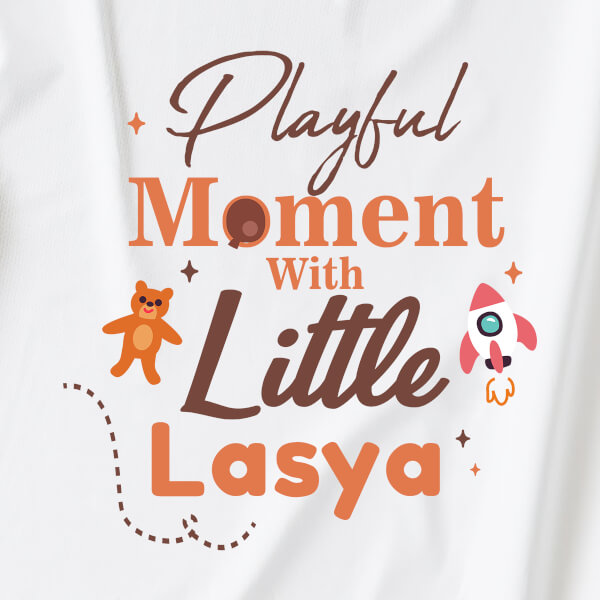 Custom Playful Moment with Little Baby Milestone Collection Dungaree Design