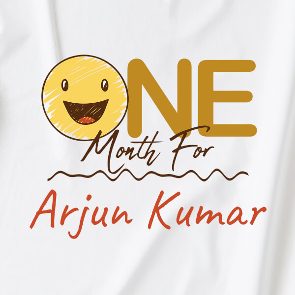 Custom One Month For The Kid with Smiley Face Monthly Birthday Dungaree Design